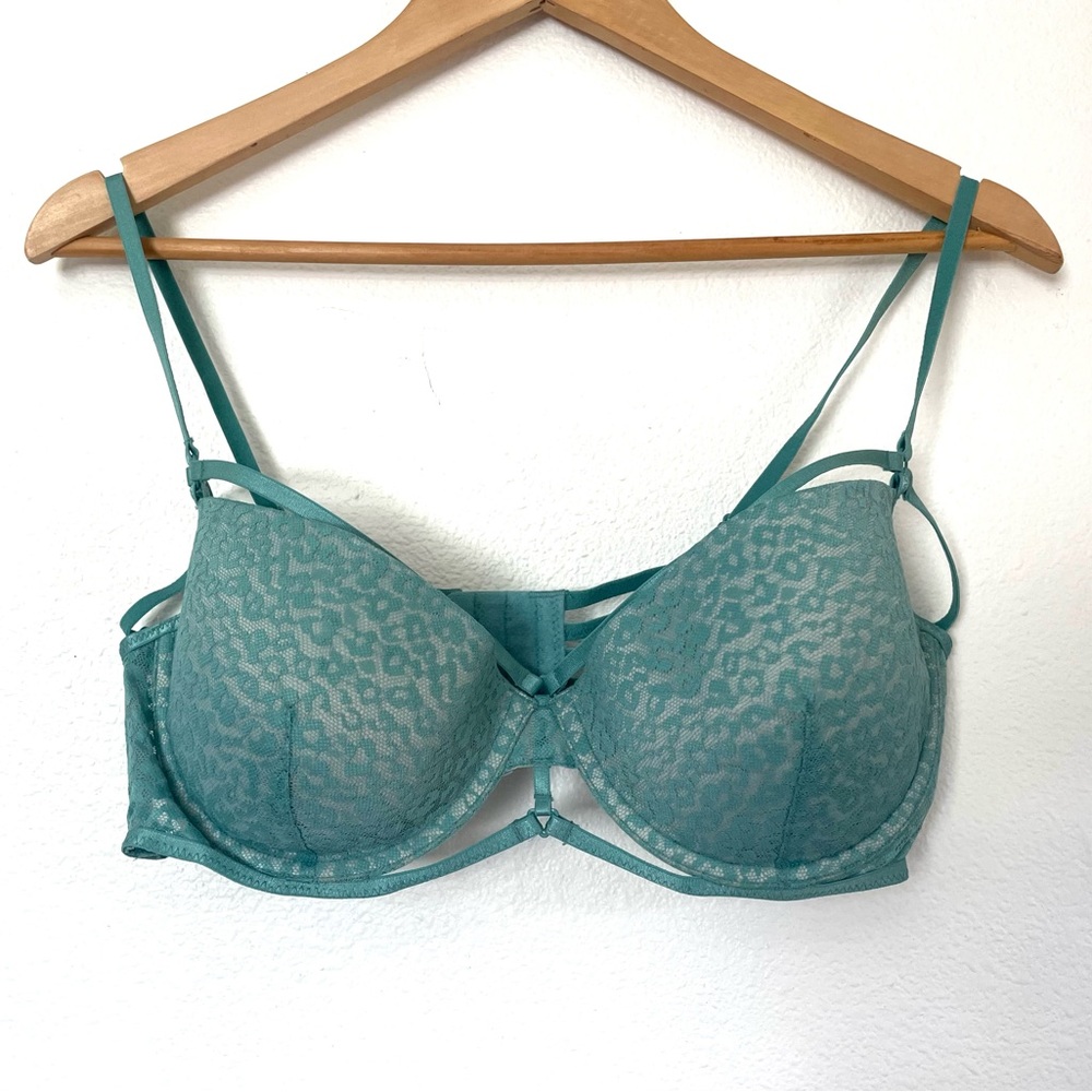 Teal lace strappy bra 36D, from Free People